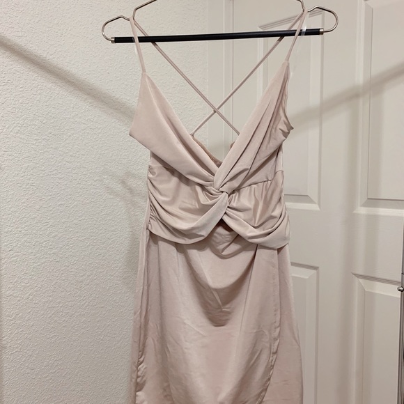 Wrap Front Satin Mini Dress - Picture 4 of 6